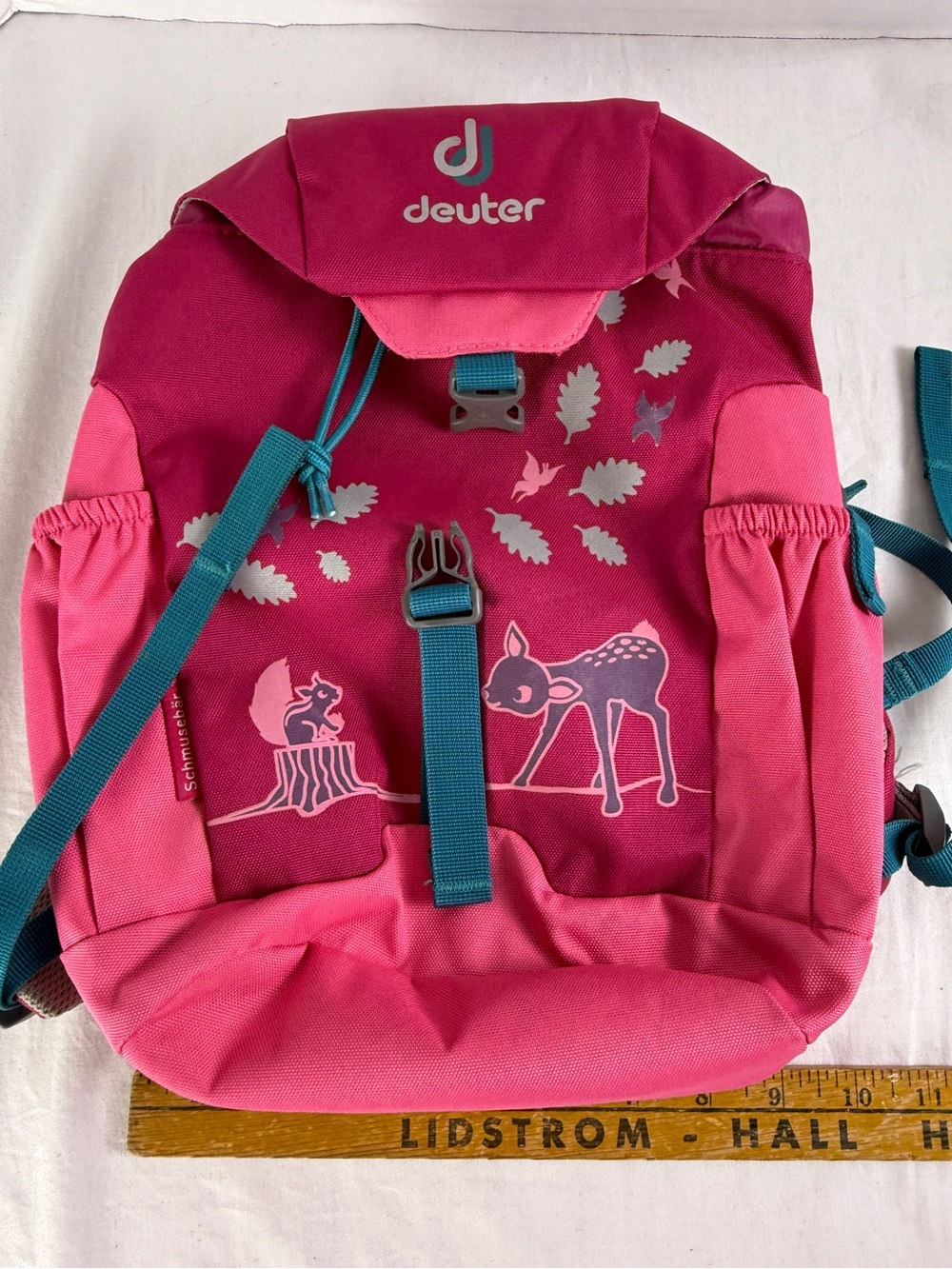 EUC Deuter 5L Girls Kids Pink BackPack Pico Woodland Design Schmusebar - Picture 7 of 8